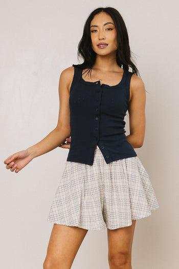  Knit Tank Top in Navy