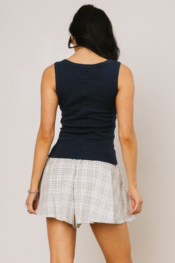  Knit Tank Top in Navy