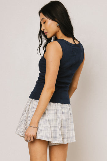  Knit Tank Top in Navy