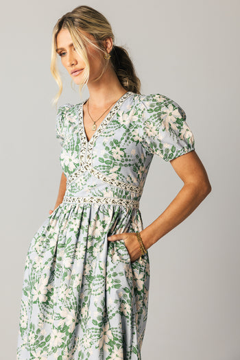 FULLY LINED BLUE DRESS