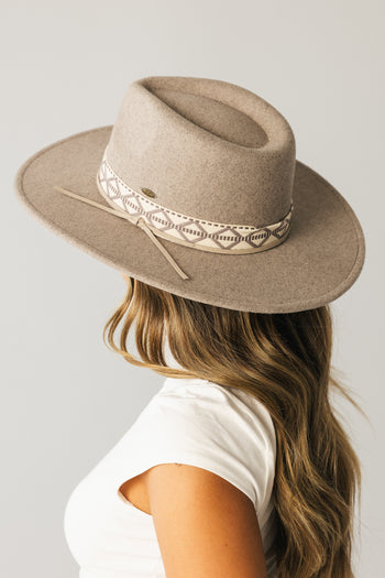 Geometric Felt Hat in Taupe