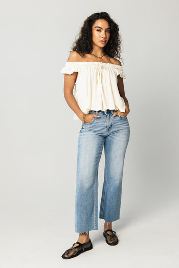 off the shoulder crop top