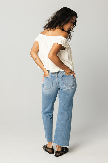 CROPPED WIDE LEG JEANS