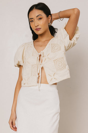 TIE FRONT WOMENS TOPS