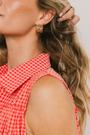 Dasha Textured Mini Dress in Terracotta