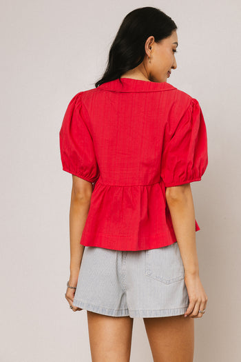 OVERSIZED RED BLOUSE