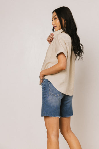 Nash Button Up in Taupe - FINAL SALE