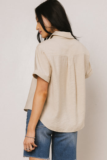 Nash Button Up in Taupe - FINAL SALE