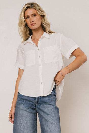 Nash Button Up in White - FINAL SALE