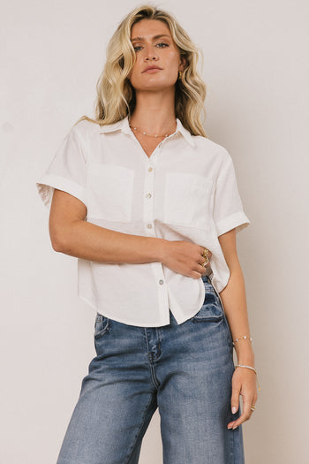 Nash Button Up in White - FINAL SALE
