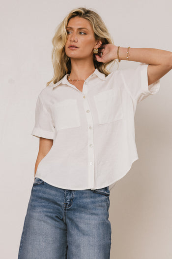 Nash Button Up in White - FINAL SALE