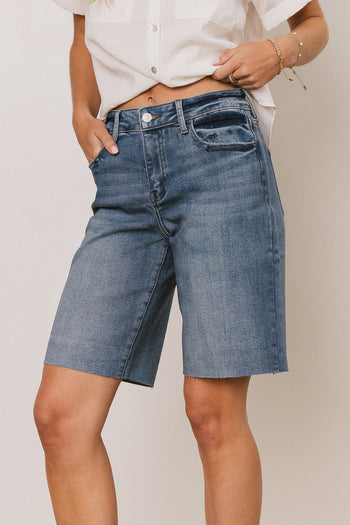 DISTRESSED DENIM SHORTS