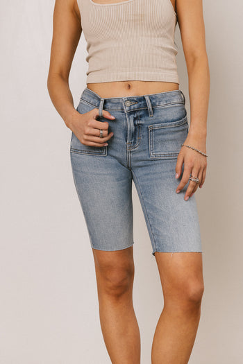 MID RISE DENIM SHORTS