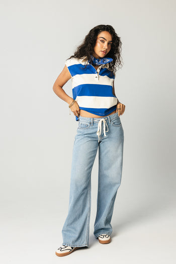 Blake Striped Top in Blue