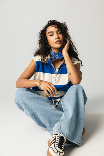Blake Striped Top in Blue
