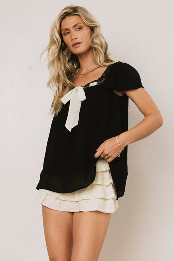 Cohen Bow Blouse in Black