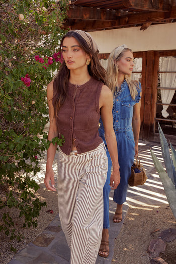 Griffin Knit Tank Top in Wine - FINAL SALE