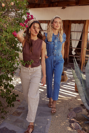 Griffin Knit Tank Top in Wine - FINAL SALE