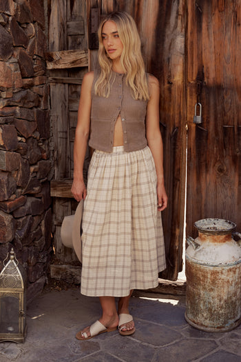 Griffin Knit Tank Top in Taupe - FINAL SALE