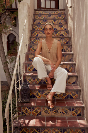 Alexis Knit Vest in Taupe - FINAL SALE