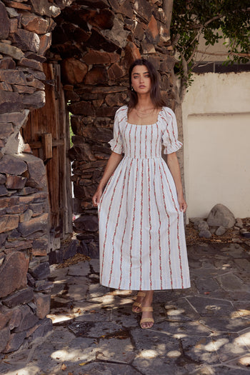 Effie Embroidered Midi Dress - FINAL SALE