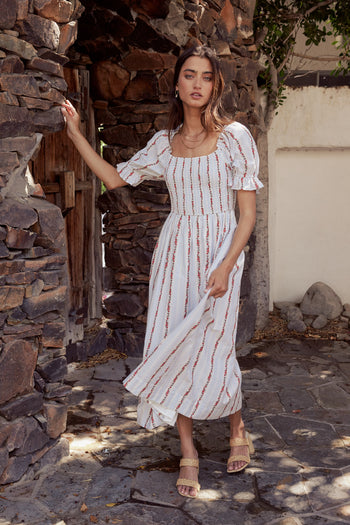 Effie Embroidered Midi Dress - FINAL SALE