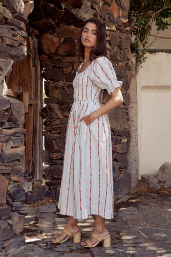 Effie Embroidered Midi Dress - FINAL SALE