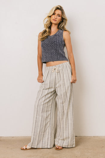 Brayden Cable Knit Sweater in Navy - FINAL SALE