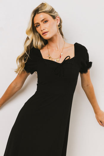 Maddox Midi Dress in Black