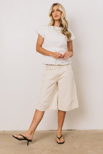 Alden Bermuda Shorts in Cream - FINAL SALE