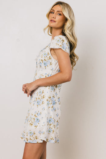 WHITE FLORAL MINI DRESS