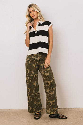 collared striped top 