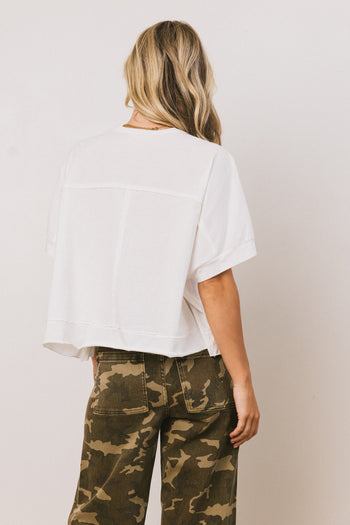 Ria Boxy Tee in White - FINAL SALE
