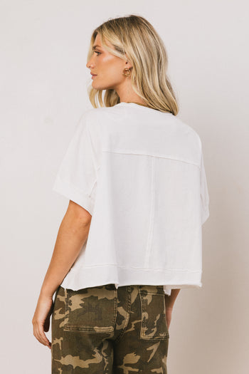 Ria Boxy Tee in White - FINAL SALE