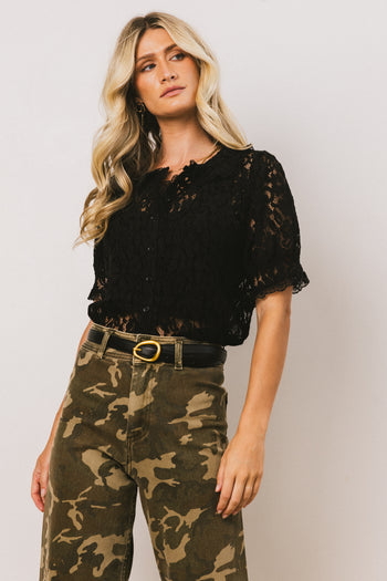 Mari Lace Blouse in Black - FINAL SALE