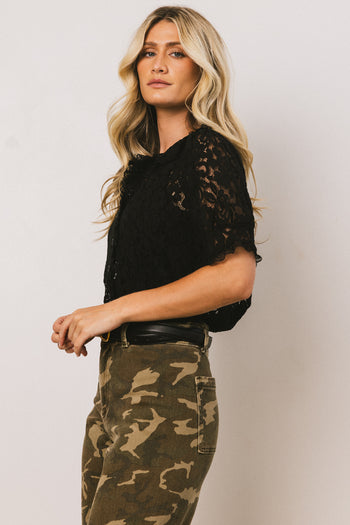 Mari Lace Blouse in Black - FINAL SALE