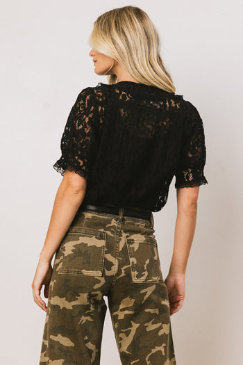 Mari Lace Blouse in Black - FINAL SALE