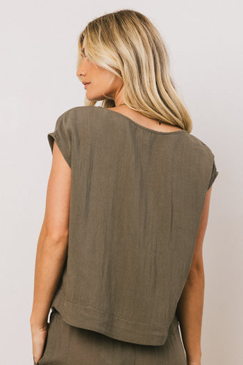 OLIVE GREEN LINEN SET