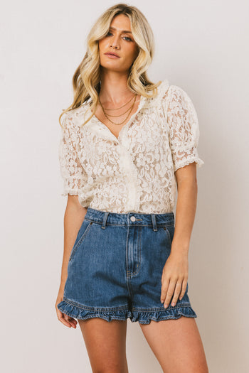 Mari Lace Blouse in Cream - FINAL SALE
