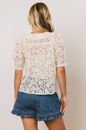 Mari Lace Blouse in Cream - FINAL SALE