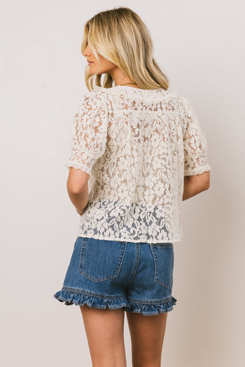 Mari Lace Blouse in Cream - FINAL SALE