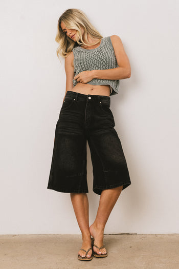 Brayden Cable Knit Sweater in Green - FINAL SALE