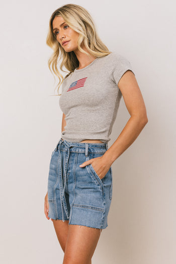 HEATHER GREY KNIT TOP