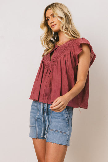 Leia Blouse in Berry - FINAL SALE