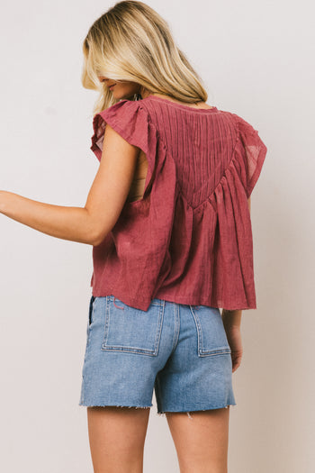Leia Blouse in Berry - FINAL SALE