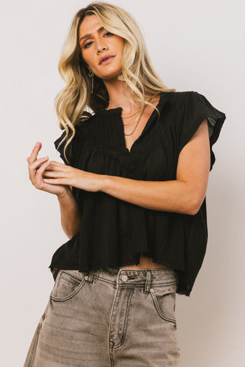 Leia Blouse in Black - FINAL SALE