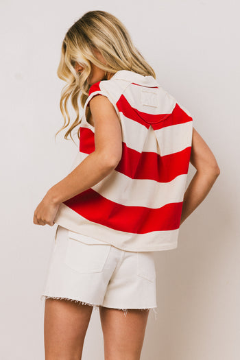 Blake Striped Top in Red