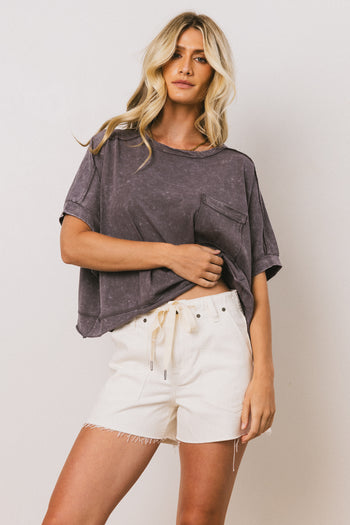 Ria Boxy Tee in Charcoal - FINAL SALE