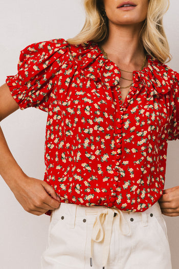 FLORAL RED BLOUSE