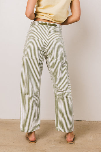 Barrel Jeans in Green Stripe